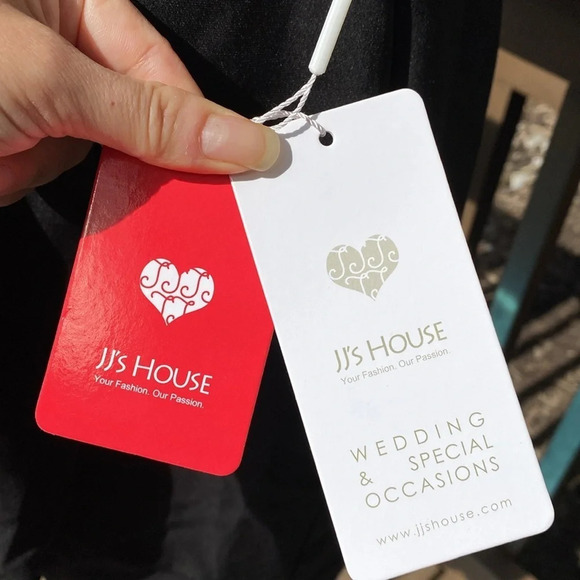 JJ’s House Sheath/Column Off the Shoulder Asymmetrical Cocktail Dress w/Ruffle - Picture 10 of 12